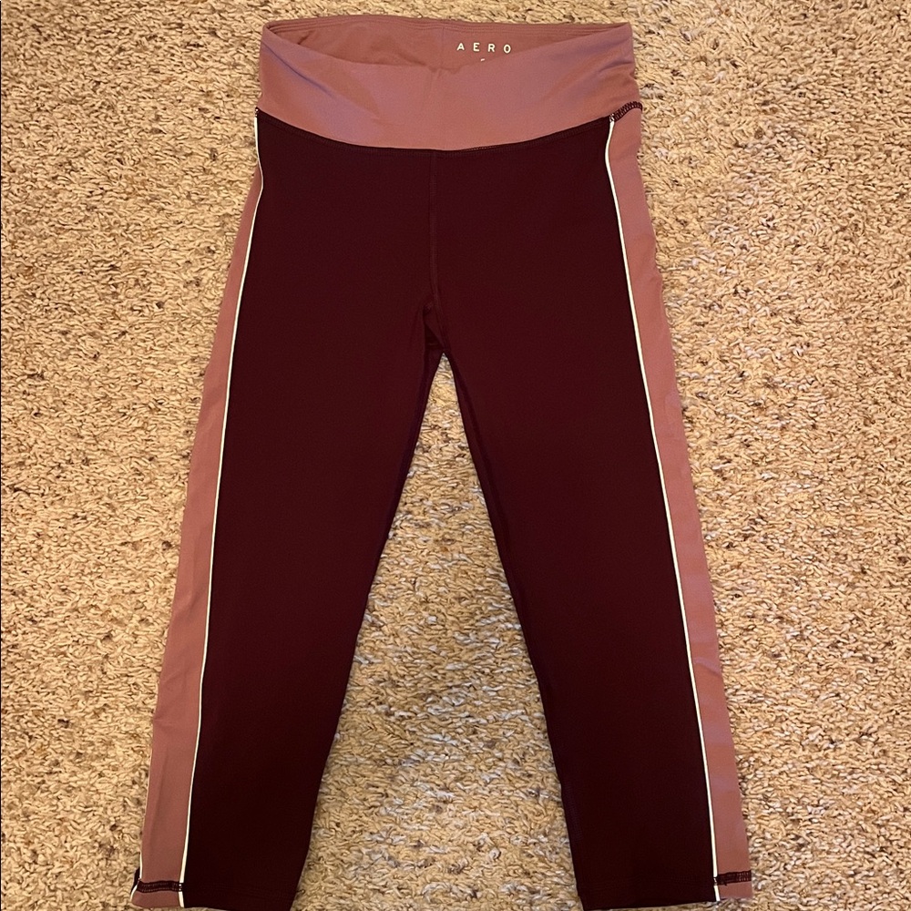 Women's Burgundy and Pink Leggings